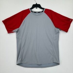 Nike Miler Running‎ Dri-Fit Shirt Mens XL Gray Red Athletic Gym Activewear OSU